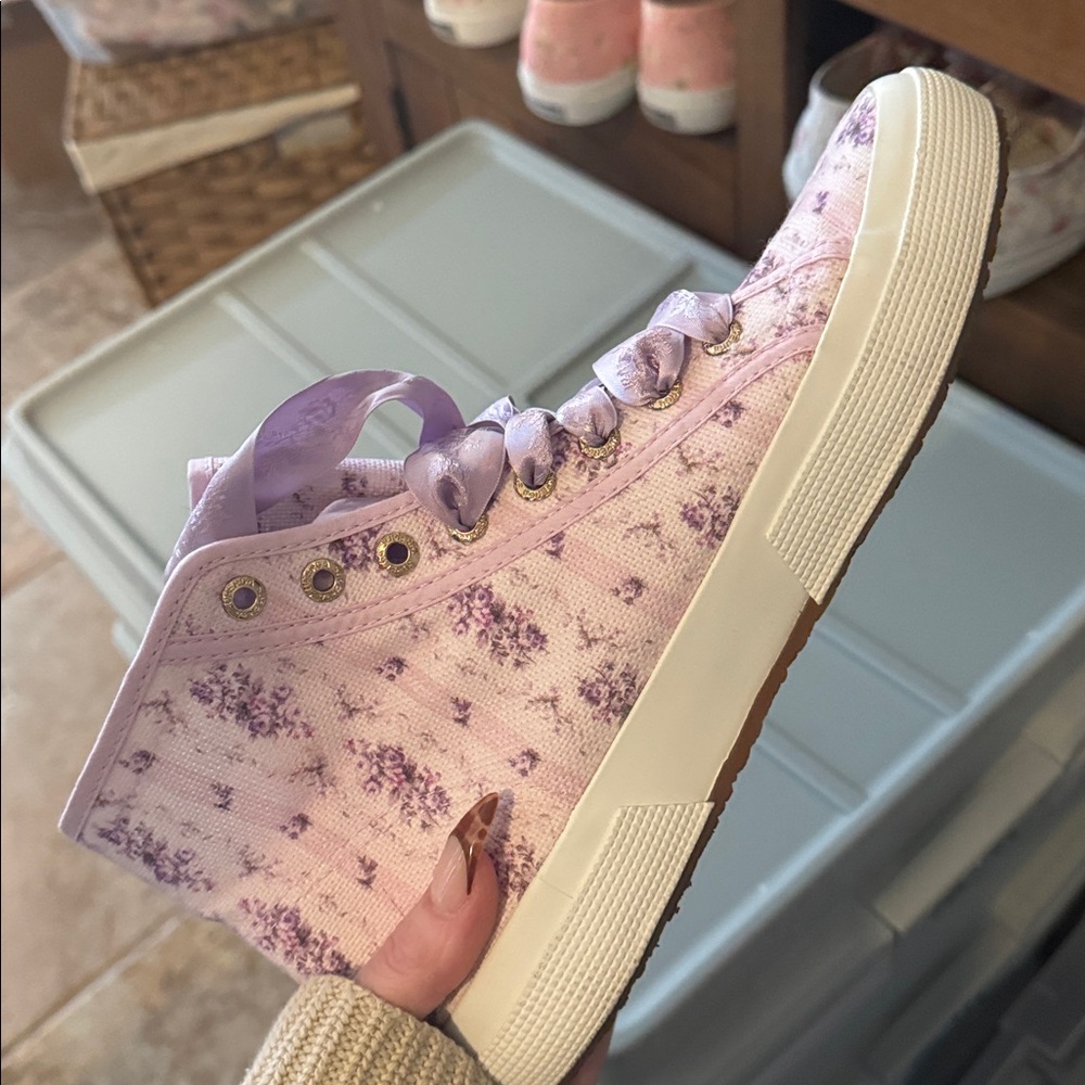 LoveShackFancy Purple Floral Sneakers - Picture 6 of 8
